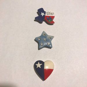 Set of 3 Vintage 80s/90s 'I love Texas' Button covers